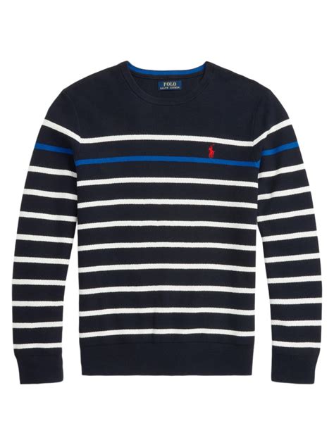 Striped Cotton Crewneck Sweater 